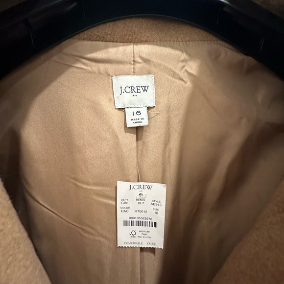 J. Crew Cocoon Coat - Camel, Size 16 - Picture 6 of 7